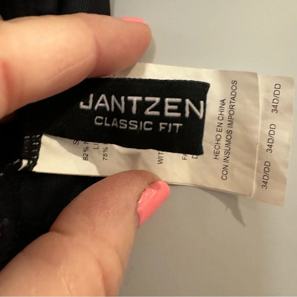 Jantzen Black & White Polka Dot Tankini Top with Built in Support Bra‎ sz 34D/DD - Picture 9 of 11